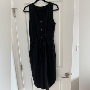 MATERNITY DRESS SLEEVELESS COTTON BLACK DRESS